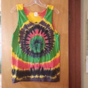 tie dye tank top custom made Size small 100% cotton.
